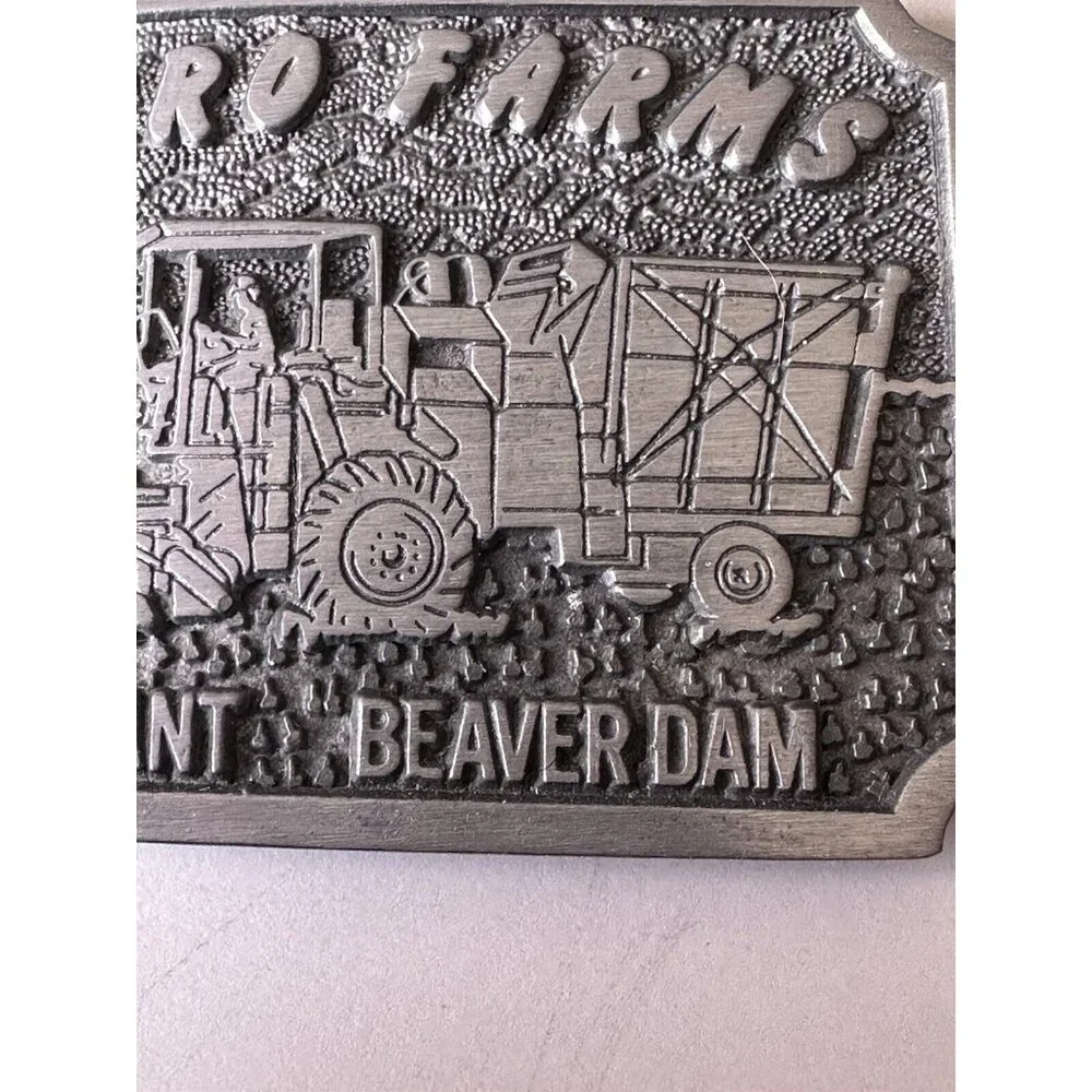 PERO FARMS BRANT BEAVER DAM‎ 1970 PEWTER AGRICULTURE BUCKLE